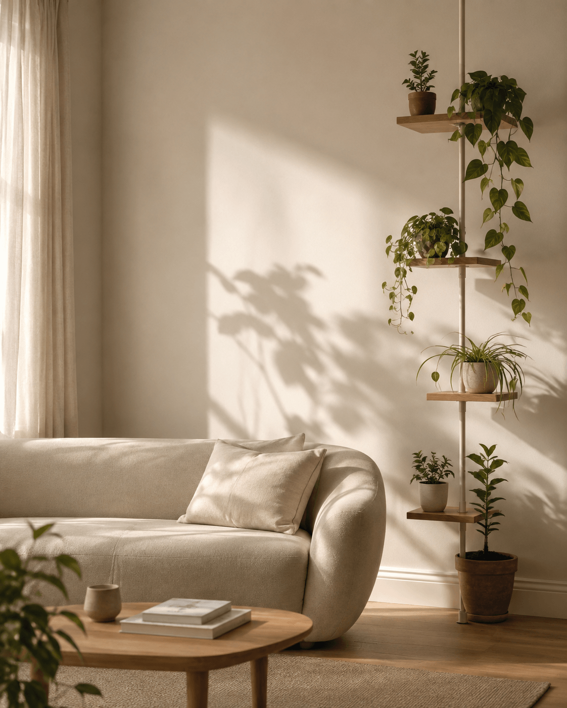 Plant Wall Ideas for Living Room Small Space with renter-friendly vertical plants